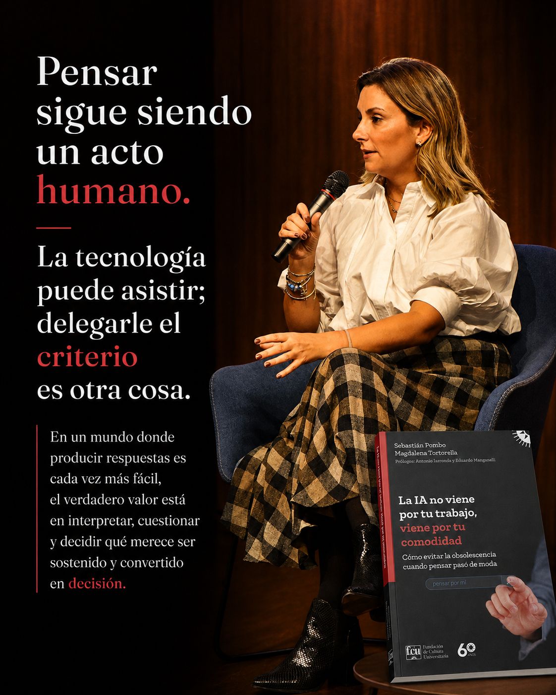 Magdalena Tortorella durante la presentación del libro