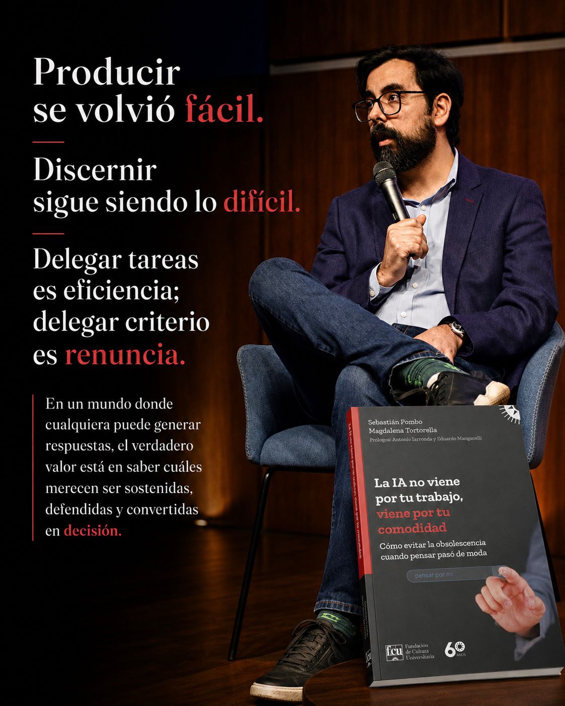 Sebastián Pombo durante la presentación del libro